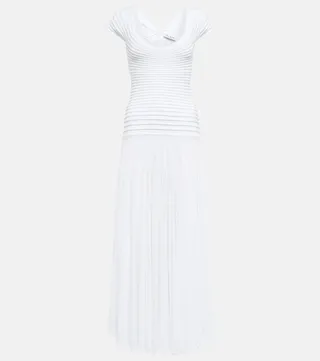 Ribbed-knit midi dress