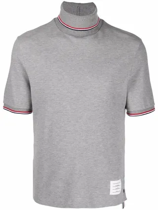 RWB-stripe roll-neck T-shirt