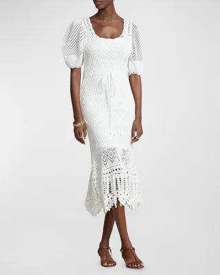Pointelle-Knit Cotton Dress