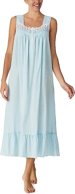 Eileen West Sleeveless Ballet Gown (Aqua) Women's Pajama