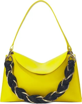 Contrast Braided-Strap Shoulder Bag