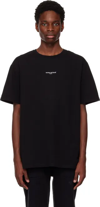 Maison Kitsuné Black Embroidered T-Shirt