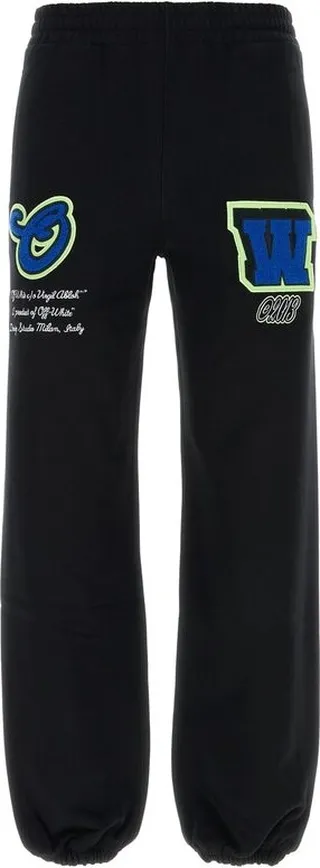 Off-White Logo Flocked Straight Leg Trousers