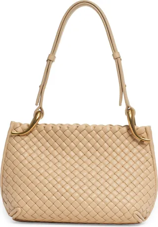Small Clicker Intrecciato Leather Shoulder Bag