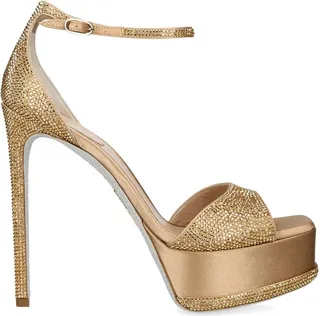 René Caovilla Embellished Platform Sandals 130