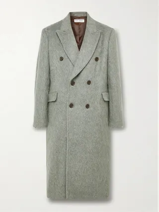 Whale Double-Breasted Brushed Wool-Blend Coat