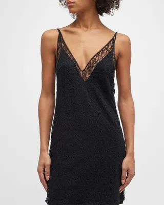 Spell On You V-Neck Lace Slip Dress