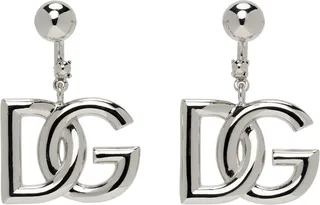 Dolce & Gabbana Silver Logo Earrings