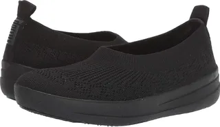 FitFlop Uberknit Slip-On Ballerina (All Black) Women's Slip on Shoes