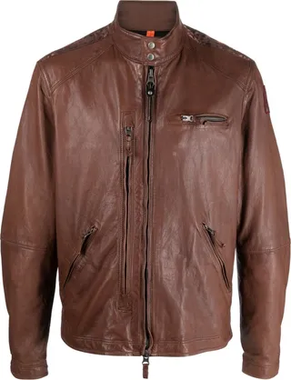 High-Neck Leather Jacket