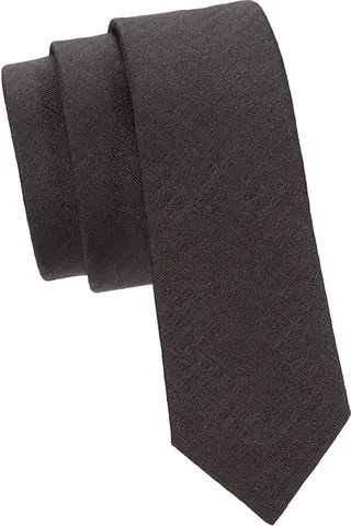 Cube Logo Silk Jacquard Tie
