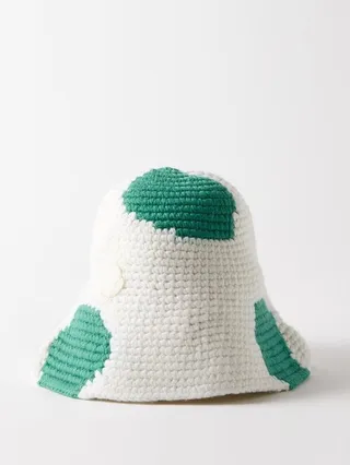 Logo-patch Polka-dot Wool Bucket Hat