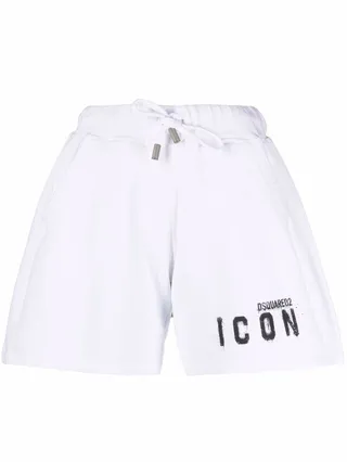 Icon logo print track shorts