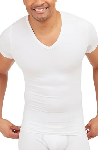 Sculpt Stretch Cotton V-Neck T-Shirt