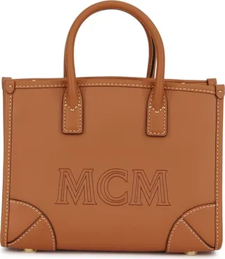 MCM Logo Embossed Mini Tote Bag