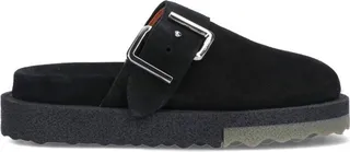 Off-White Round Toe Slip-On Slippers