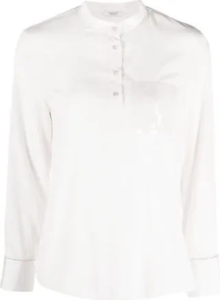 Long-Sleeve Silk Polo Shirt
