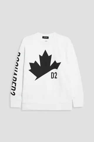 Printed cotton-fleece sweatshirt