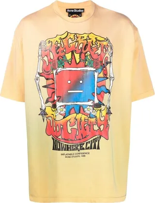 graphic-print stretch-cotton T-shirt
