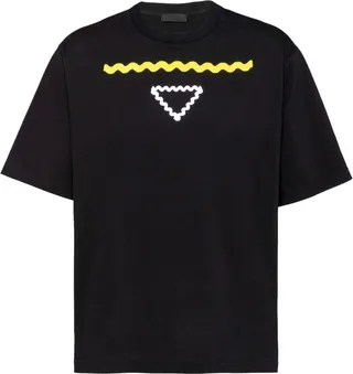 triangle-print cotton T-shirt