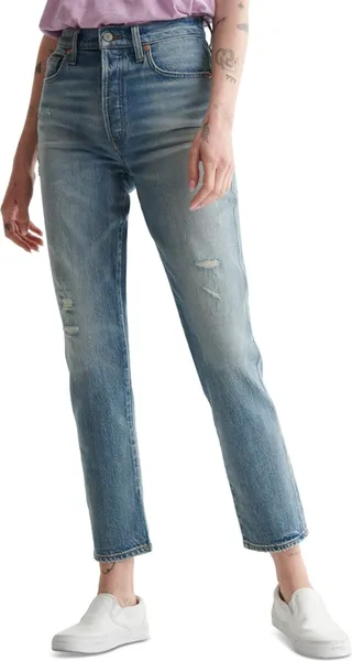 Lucky Brand Drew Distressed High-Rise Mom Jeans