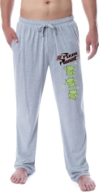 Disney Mens' Toy Story Movie Aliens Pizza Planet Sleep Pajama Pants (XX-Large) Grey