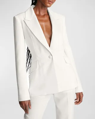 Ulyssa One-Button Crepe Jacket