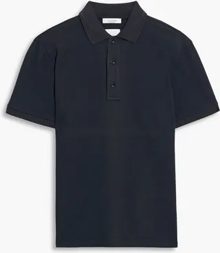 Studded cotton-piqué polo shirt