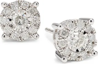 14K White Gold & 0.5 TCW Diamond Stud Earrings