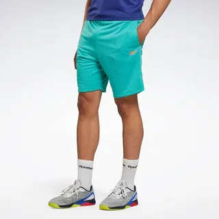 Reebok Workout Ready Mélange Shorts Mens Athletic Shorts Large Semi Classic Teal