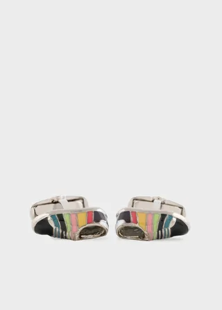 Multicolor 'Artist Stripe' Sneaker Cufflinks