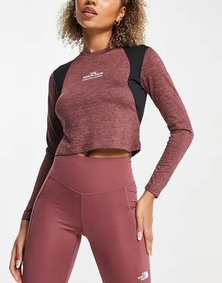 The North Face Training Mountain Athletics long sleeve tech top in dark pink