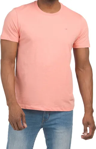 Short Sleeve Solid Liquid Crew Neck Tee