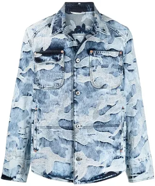 Camouflage Pattern Denim Jacket
