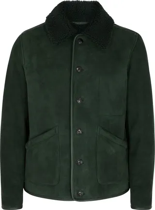 Ymc Brainticket MK2 Shearling-trimmed Suede Jacket