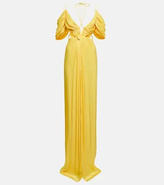Thalia gathered off-shoulder gown