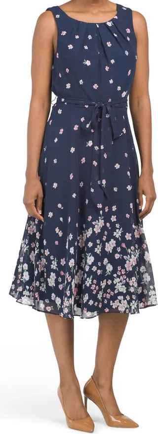 Cascading Flowers Midi Dress
