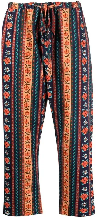 Cropped Floral-Print Trousers