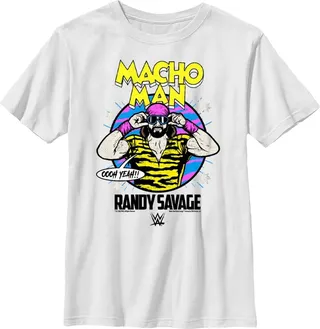 Boy's WWE Macho Man Randy Savage Oooh Yeah Retro T-Shirt - White - Medium