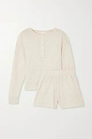 Skin - Chloe Pima Cotton-jersey Pajama Set - Neutrals