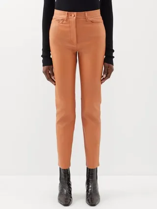 Teddy Cropped Leather Trousers