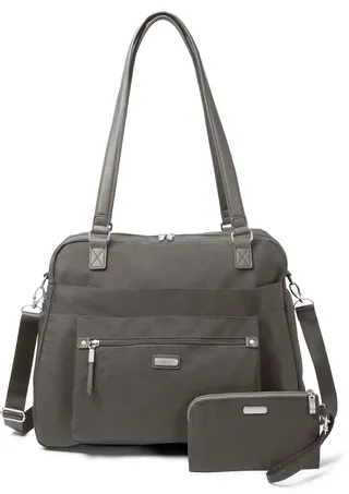 baggallini Overnight Expandable Laptop Tote with RFID Phone Wristlet