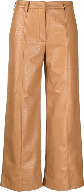 Cropped Vegan Leather Trousers