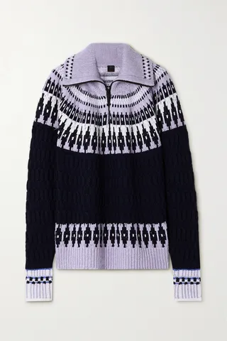 BOGNER FIRE+ICE - Dargy Jacquard-knit Half-zip Sweater - Purple