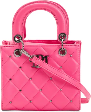 Small Tote With Diamond Quilting And Nailhead Studs
