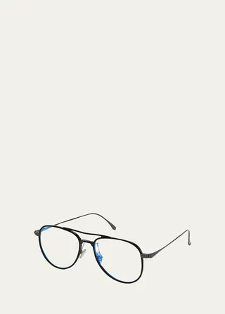 Men's Acetate Aviator Glasses with Blue Block Lenses
