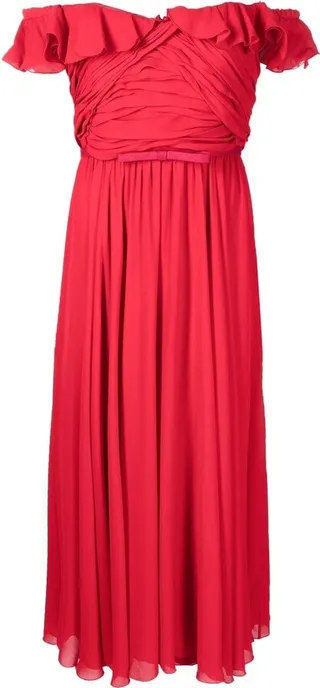 Off-Shoulder Midi Dress