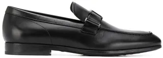T logo leather loafers