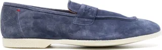 Square-Toe Suede Loafers