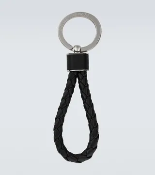 Intreccio leather keychain